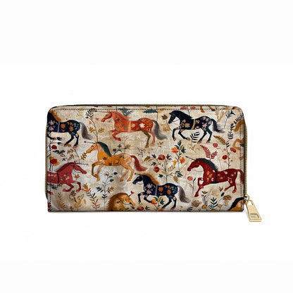 Leather Clutch Purse With Wristlet Strap Handle Wild Gallop