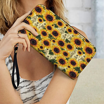  Leather Clutch Purse Sunflower Legacy - Grandma, Mom & Daughter Edition