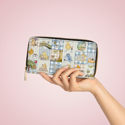  Leather Clutch Purse With Wristlet Strap Handle Pooh Charm