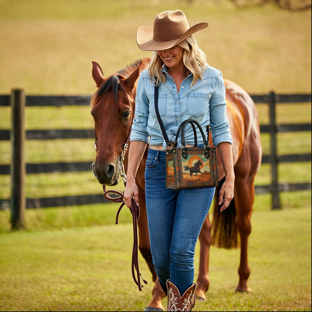  Desert Storm Horse Leather Bag
