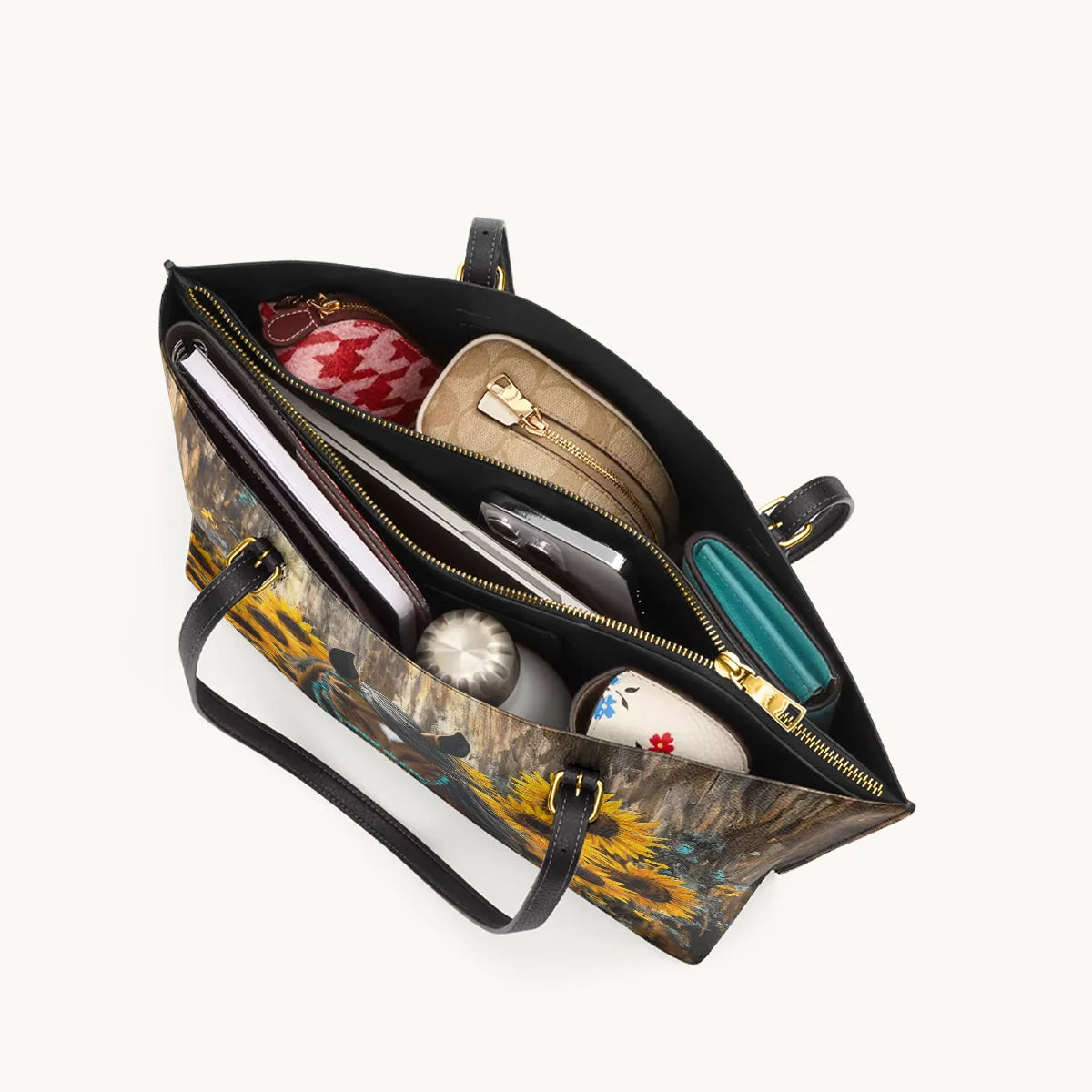  Sunflower Horseheart Leather Tote Bag