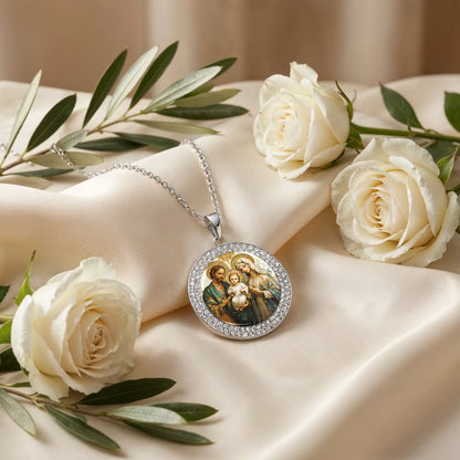  Necklace Sacred Holy Family Medallion