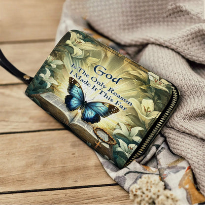 Leather Clutch Purse With Wristlet Strap Handle Divine Butterfly Haven