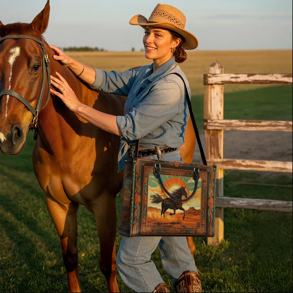  Desert Storm Horse Leather Bag