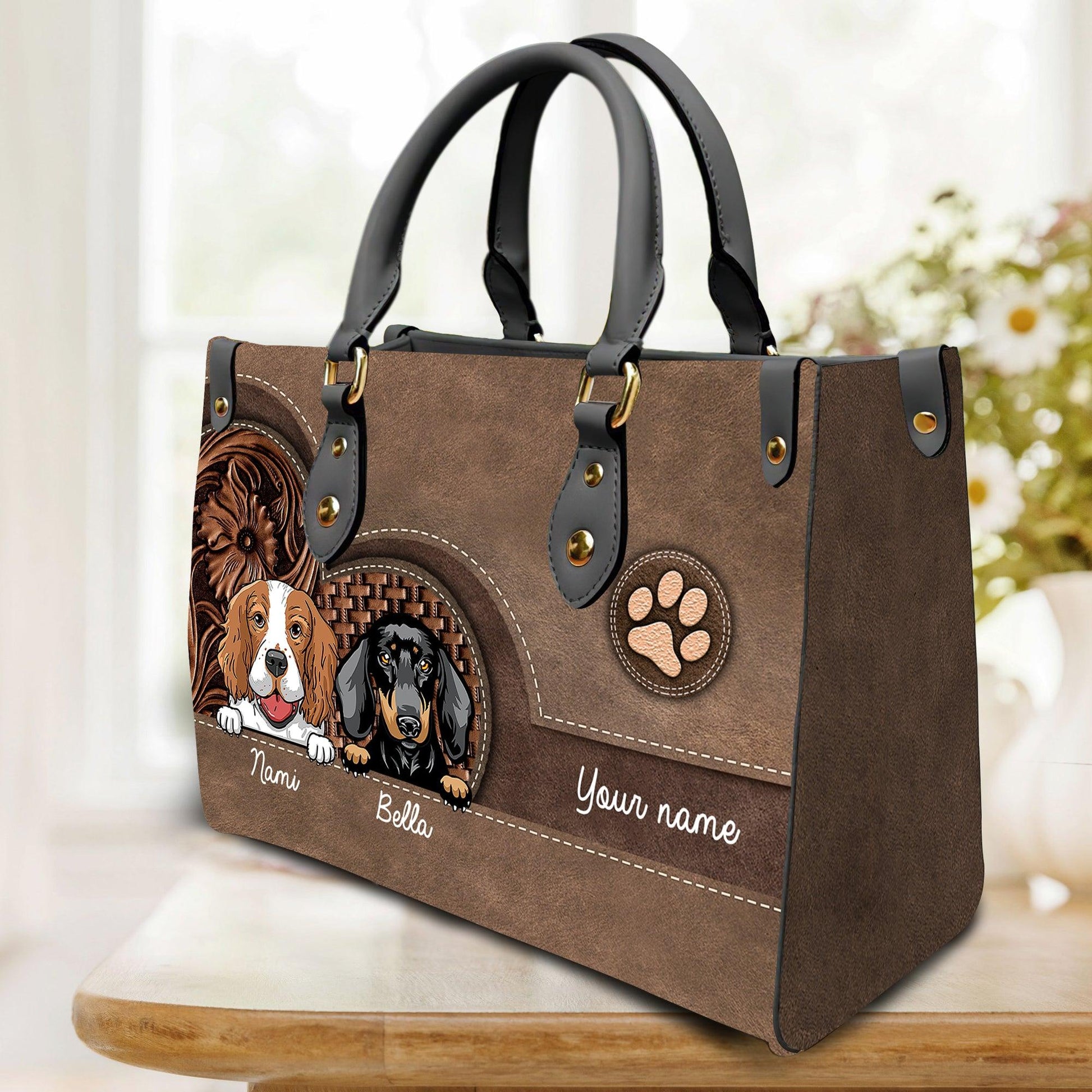  Leather Bag Dog Personalized Gift For Dog Lovers, Dog Dad, Dog Mom
