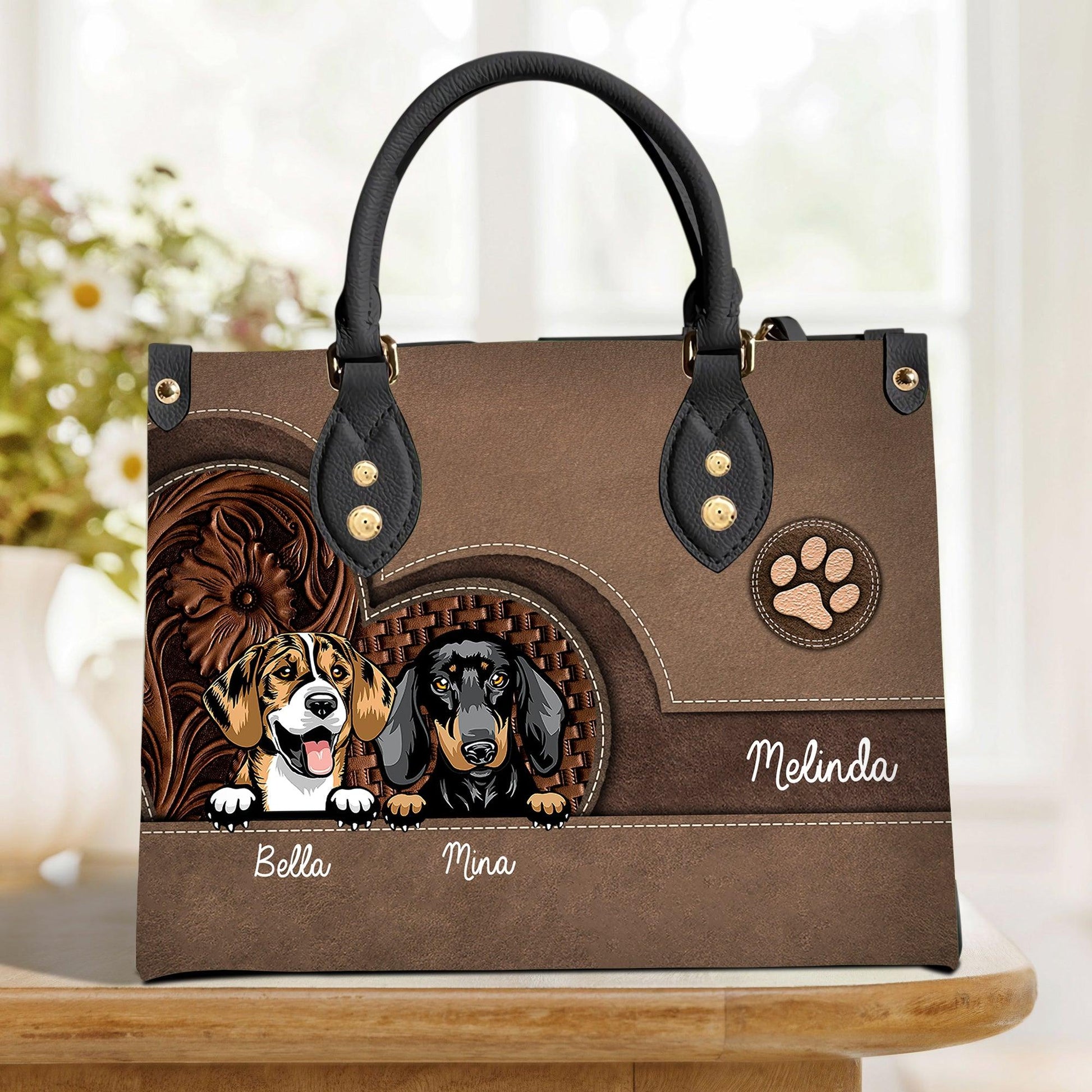  Leather Bag Dog Personalized Gift For Dog Lovers, Dog Dad, Dog Mom
