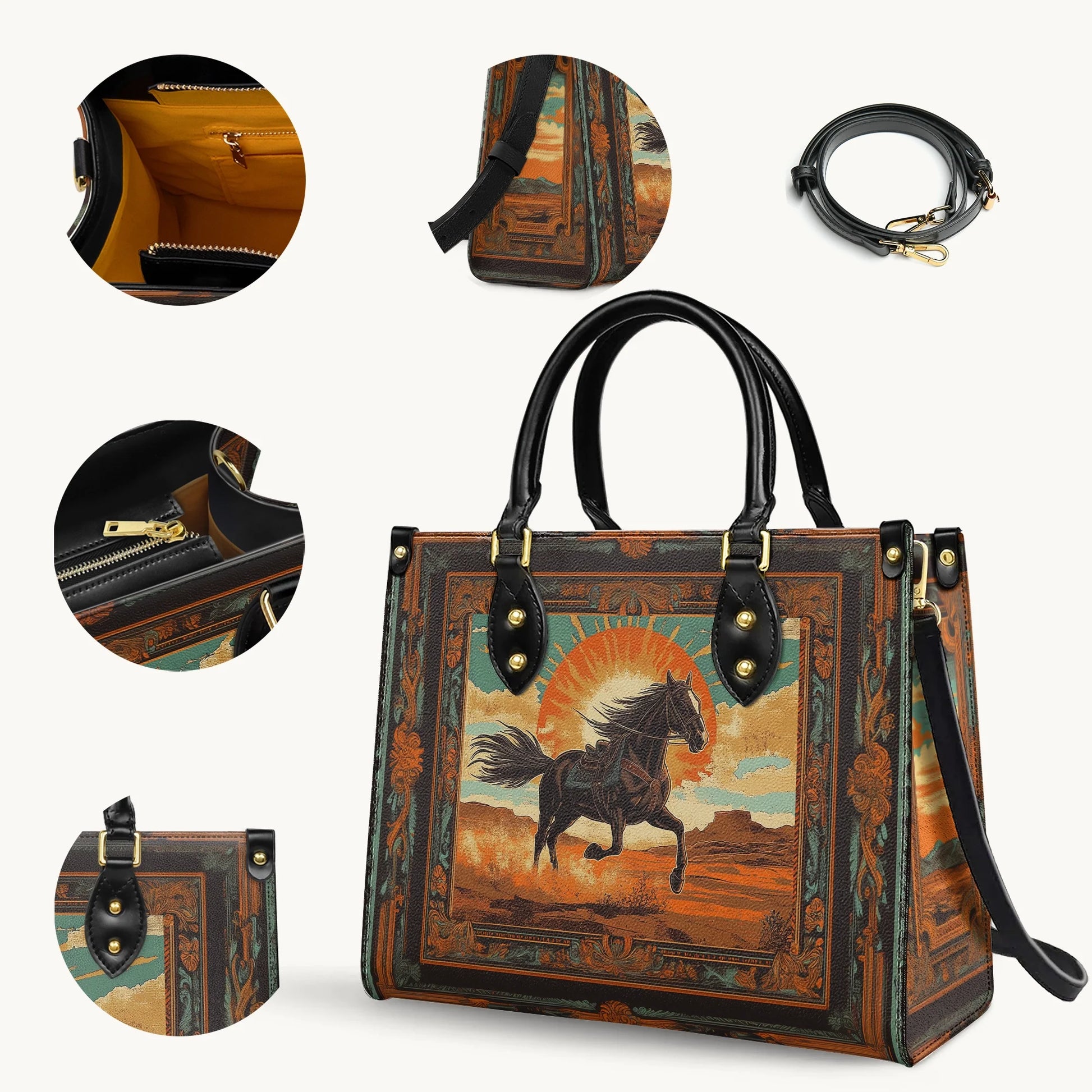  Desert Storm Horse Leather Bag