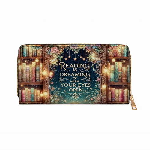  Leather Clutch Purse With Wristlet Strap Handle Midnight Reader