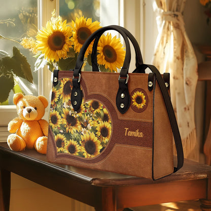  Leather Bag Personalized Lovely Sunflower