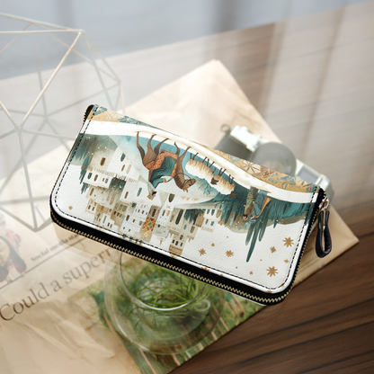  Leather Clutch Purse With Wristlet Strap Handle Starry Bethlehem Journey