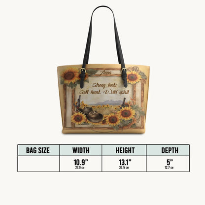  Personalized Wild Spirit Bloom Leather Tote Bag