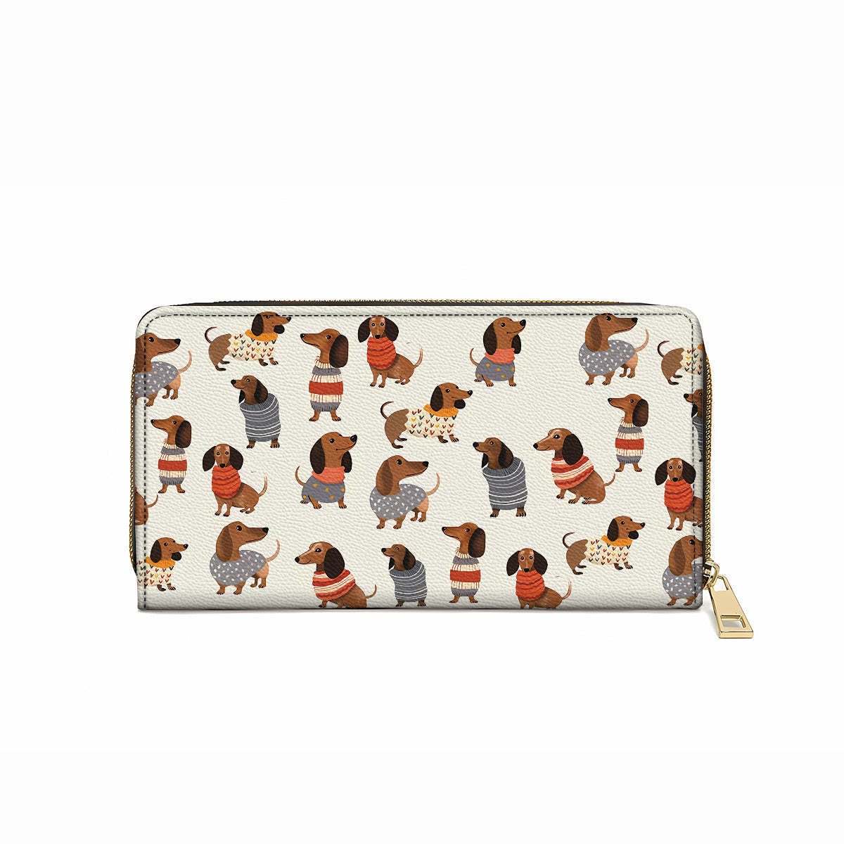  Leather Clutch Purse With Wristlet Strap Handle Dachshund Cute