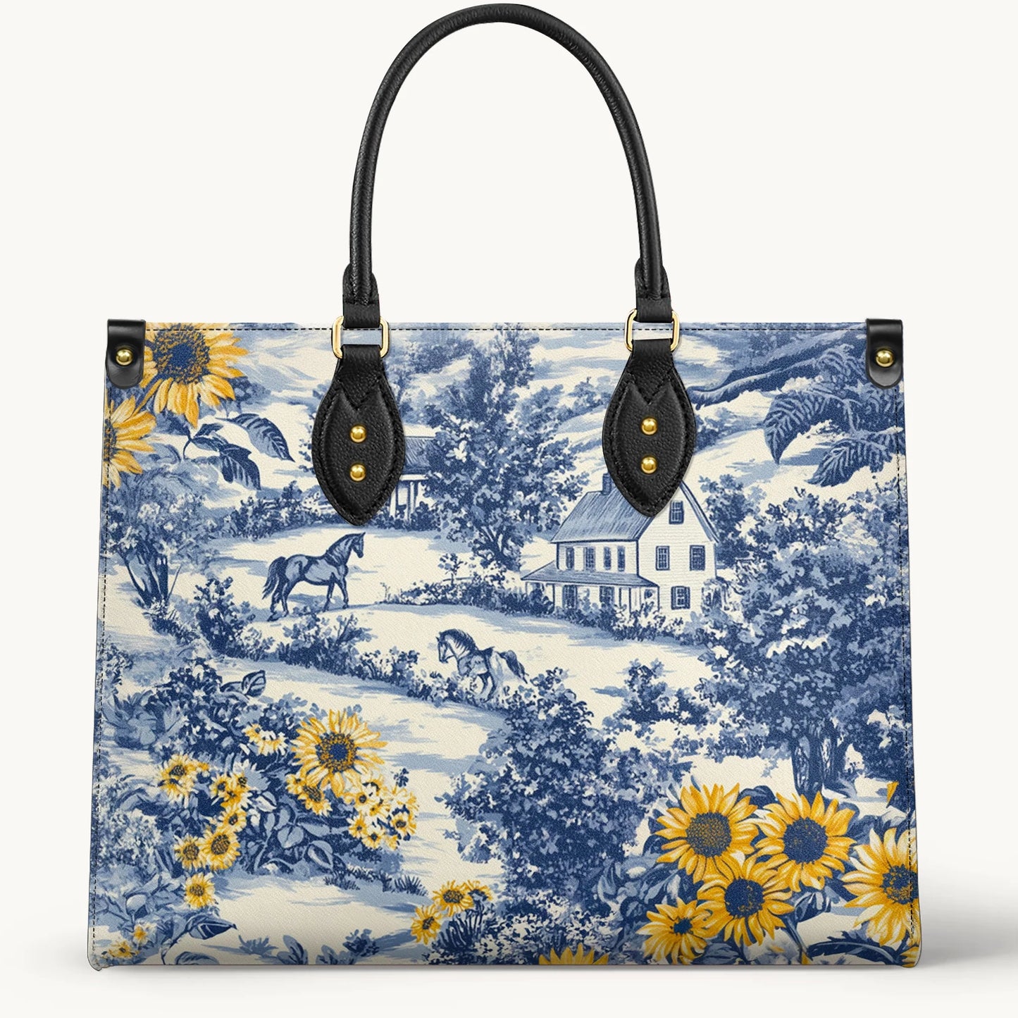  Toile Sunflower Prairie Leather Bag