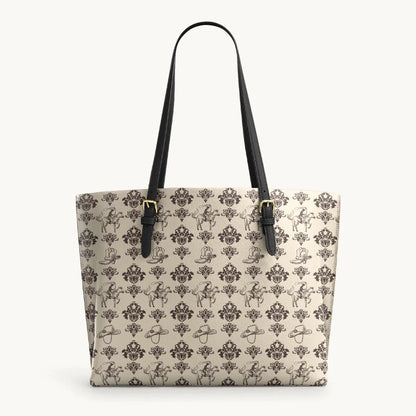  Cowboy Toile Leather Tote Bag