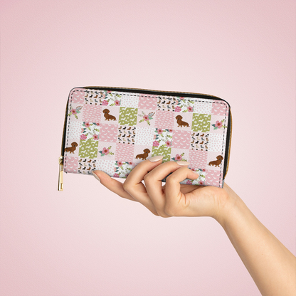  Leather Clutch Purse With Wristlet Strap Dachshund Dreams