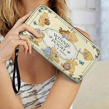  Leather Clutch Purse With Wristlet Strap Handle Winnie?s Classic Charm