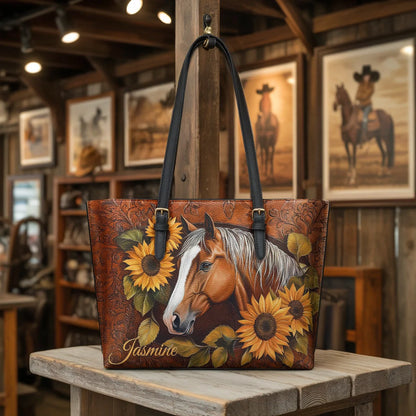  Sunflower Horse Grace Leather Tote Bag