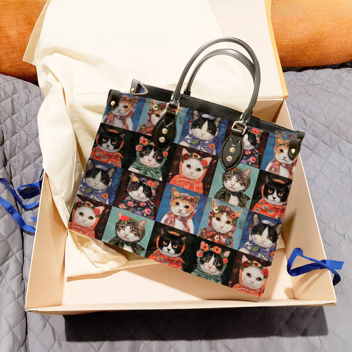  Leather Bag Cat Leather Bag Vintage Cats