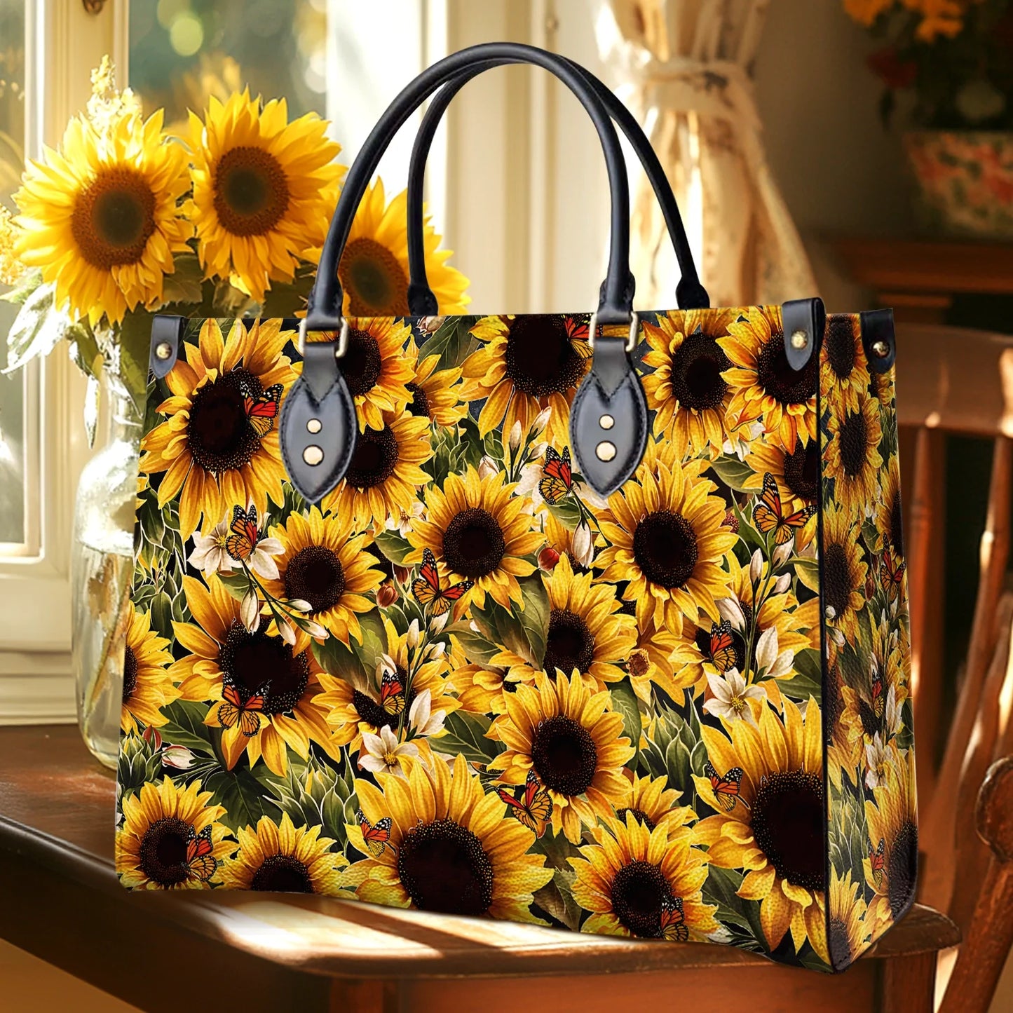  Leather Bag Shine Gorgeous Sunflower