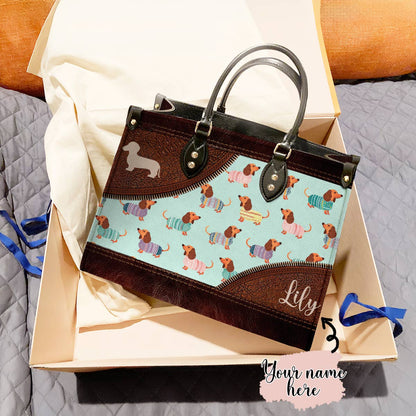  Leather Bag Dog Personalized Leather Bag Dachshund Mom