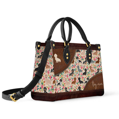  Leather Bag Dog Leather Bag Floral Dachshunds