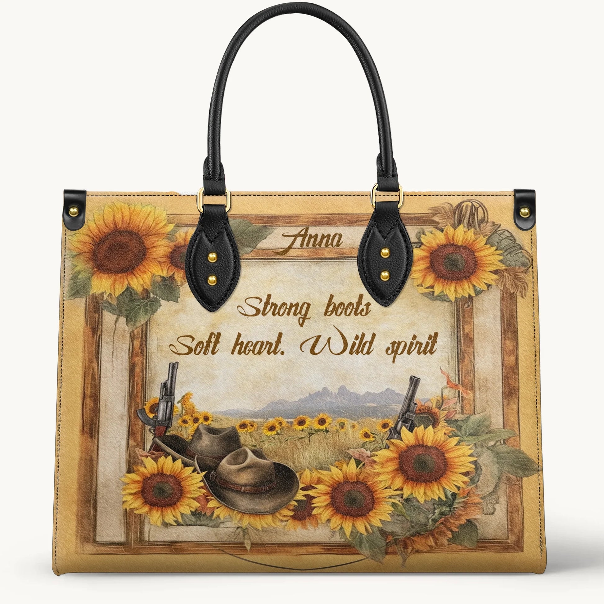  Personalized Wild Spirit Bloom Leather Bag