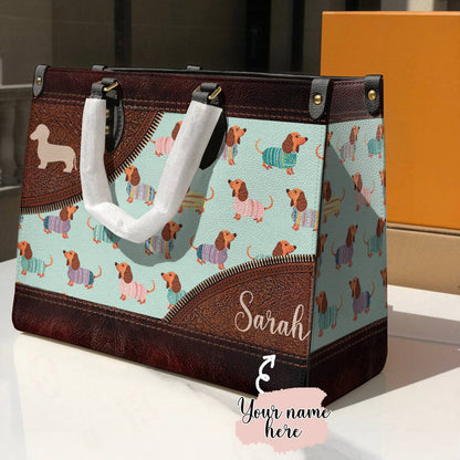  Leather Bag Dog Personalized Leather Bag Dachshund Mom