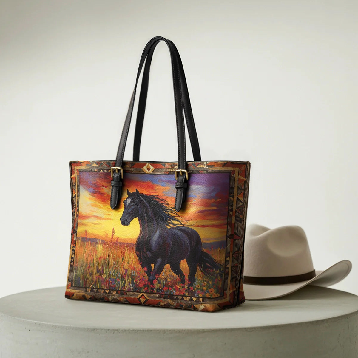  Wildfire Run Leather Tote Bag