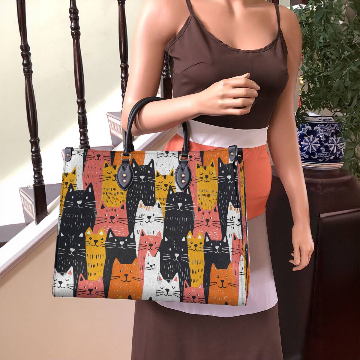  Leather Bag Funny Cats