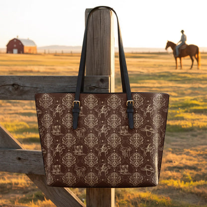  Bronco Baroque Leather Tote Bag