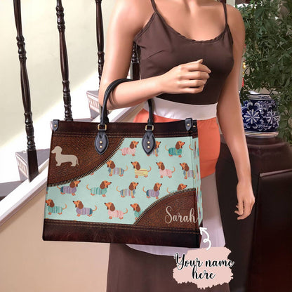  Leather Bag Dog Personalized Leather Bag Dachshund Mom