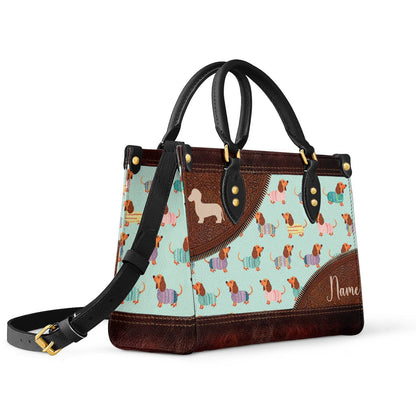  Leather Bag Dog Personalized Leather Bag Dachshund Mom