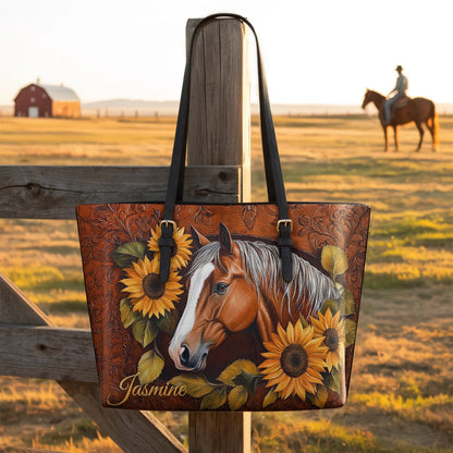  Sunflower Horse Grace Leather Tote Bag