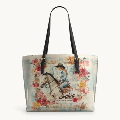 Personalized Wild Grace Leather Tote Bag