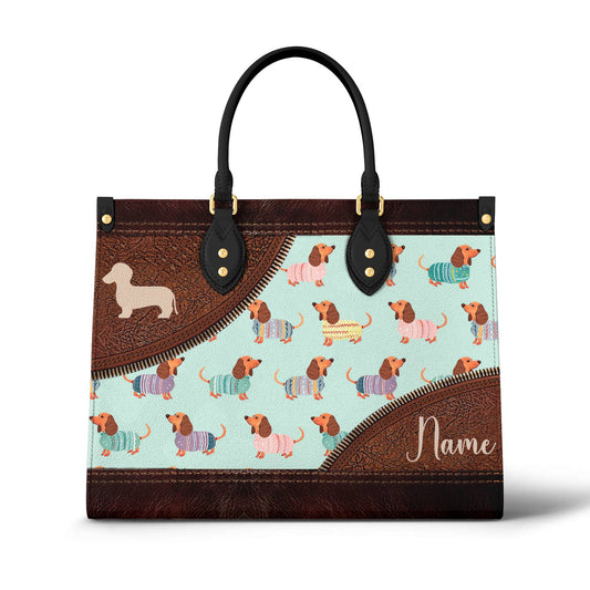  Leather Bag Dog Personalized Leather Bag Dachshund Mom