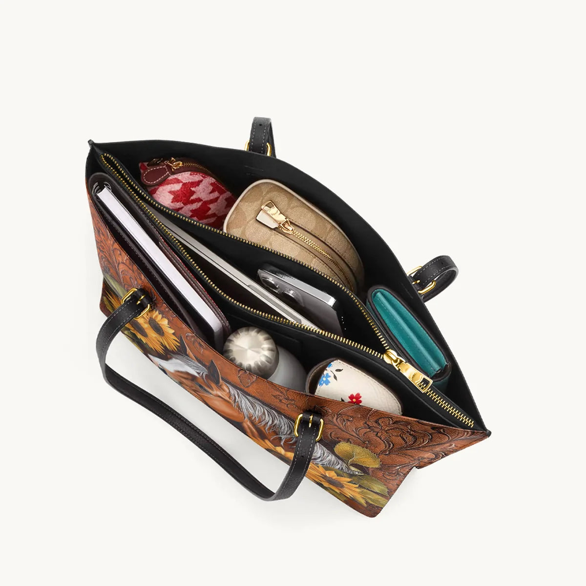  Sunflower Horse Grace Leather Tote Bag