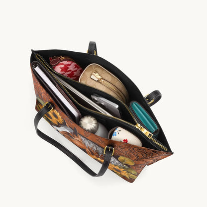  Sunflower Horse Grace Leather Tote Bag