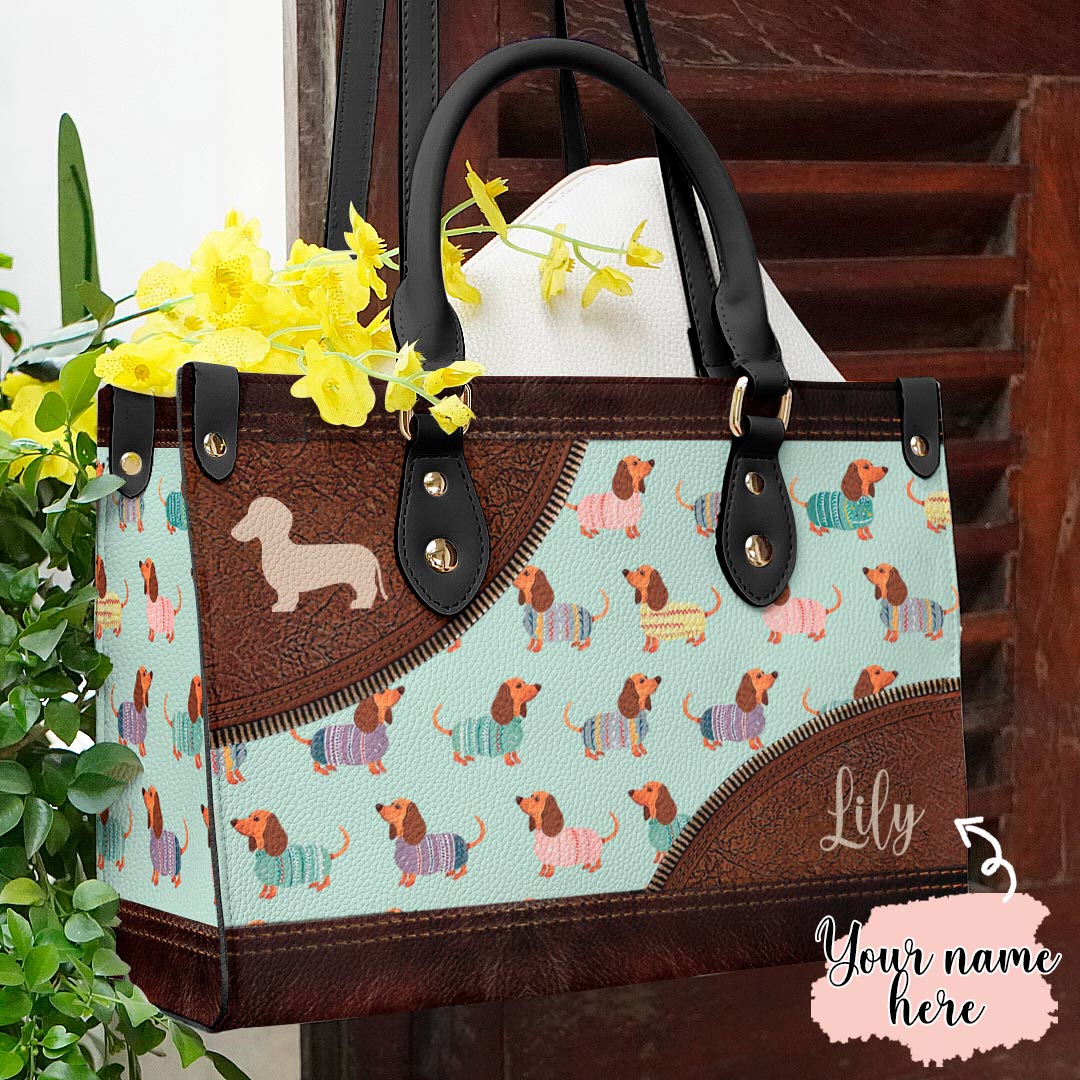  Leather Bag Dog Personalized Leather Bag Dachshund Mom