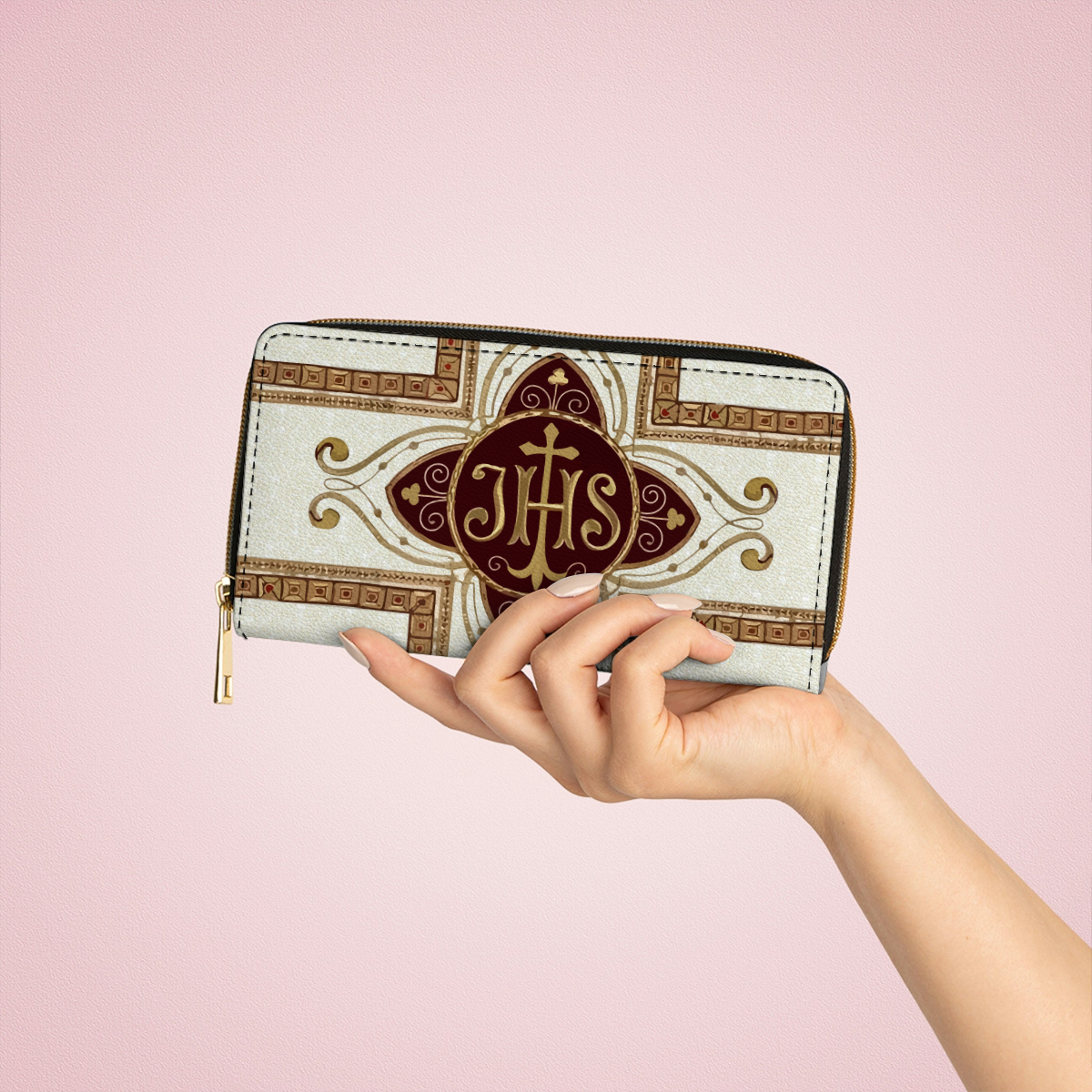  Leather Clutch Purse With Wristlet Strap Handle Sacred Elegance