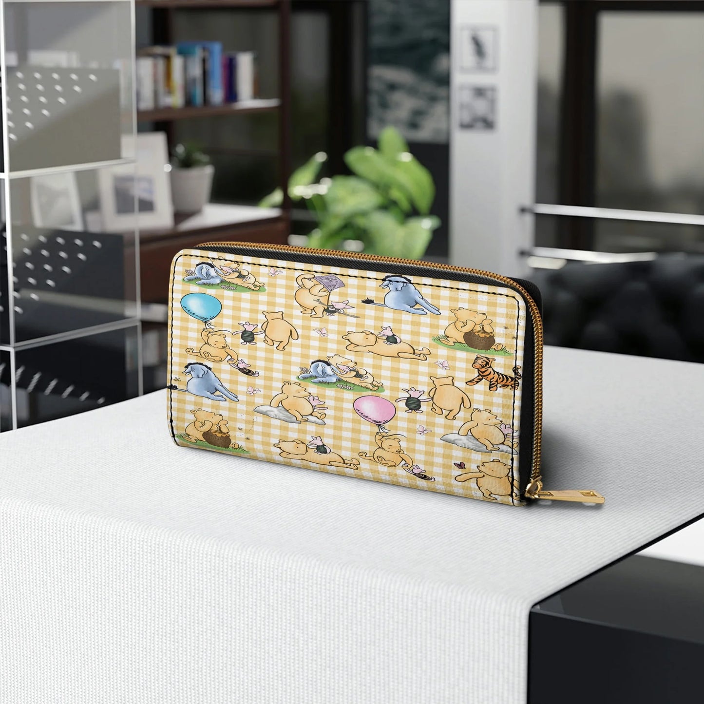  Leather Clutch Purse With Wristlet Strap Handle Sunny Days with Pooh