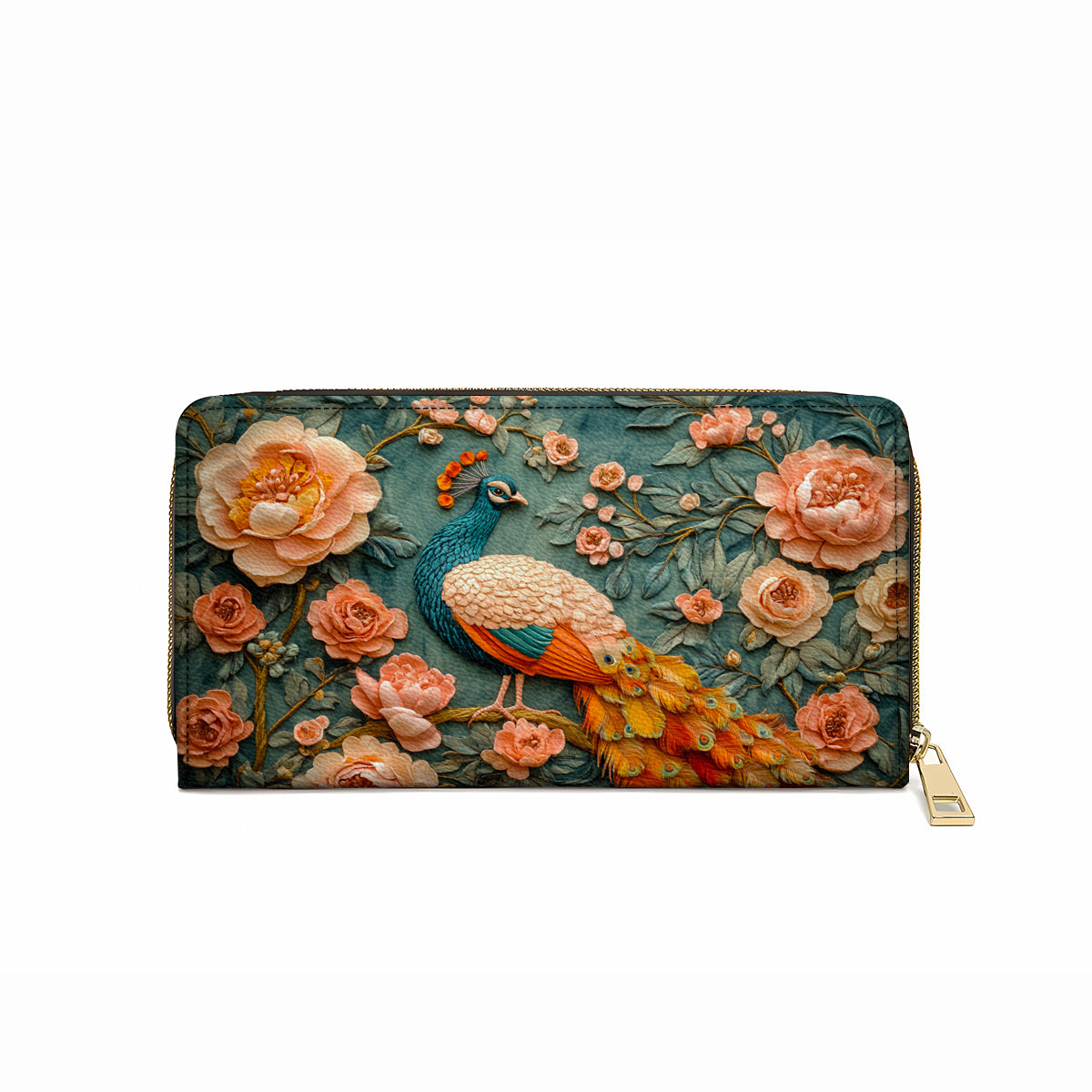  Leather Clutch Purse With Wristlet Strap Handle Majestic Plumage