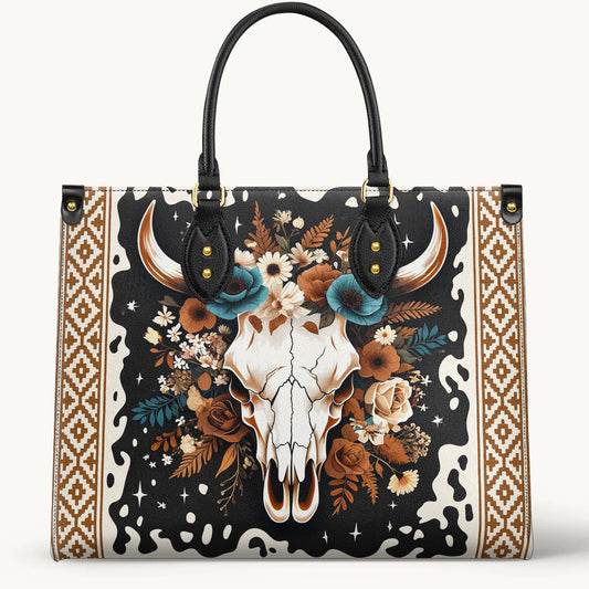  Floral Longhorn Spirit Leather Bag
