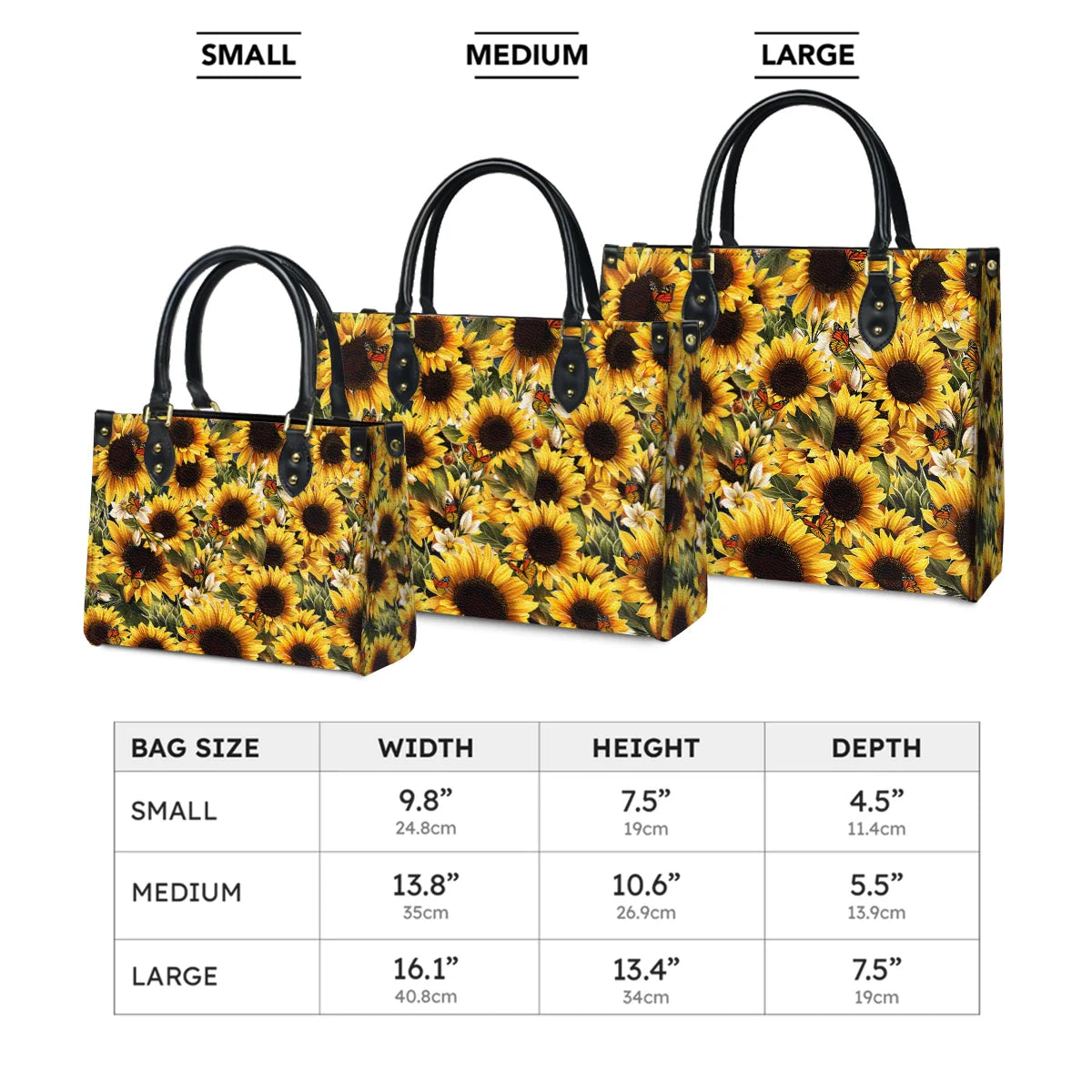 Leather Bag Shine Gorgeous Sunflower
