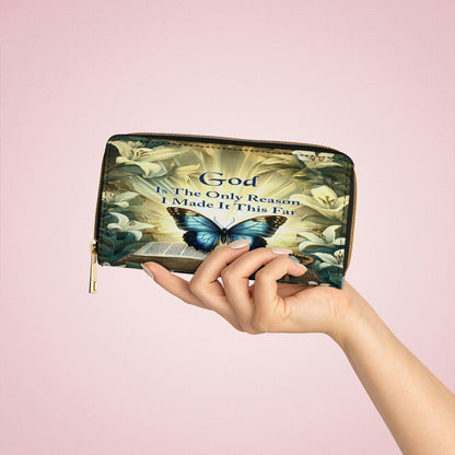  Leather Clutch Purse With Wristlet Strap Handle Divine Butterfly Haven