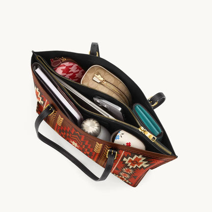  Blazing Star Leather Tote Bag