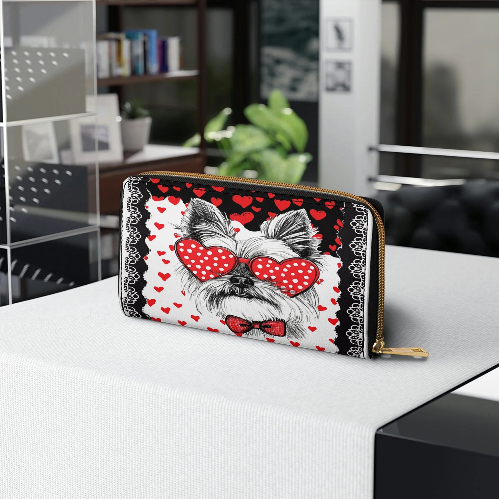  Leather Clutch Purse With Wristlet Strap Handle Yorkshire Love Paws