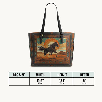  Desert Storm Horse Leather Tote Bag