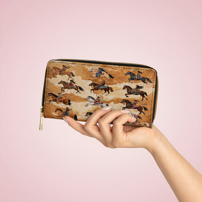  Leather Clutch Purse With Wristlet Strap Handle Leather Bag Wild Spirit Warrior