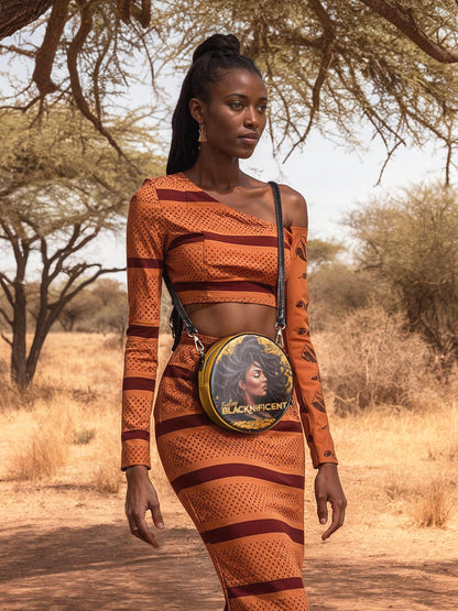 "Blacknificent" Circle Crossbody Bag