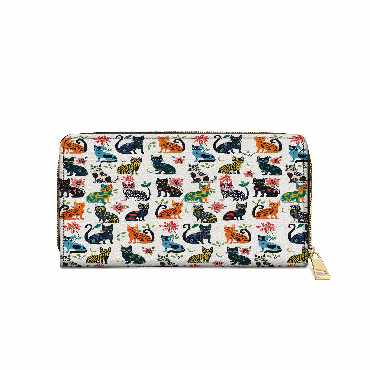  Leather Clutch Purse With Wristlet Strap Handle Cat Playful Paws